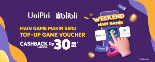 Promo Cashback hingga Rp30rb di Blibli Weekend Main Games